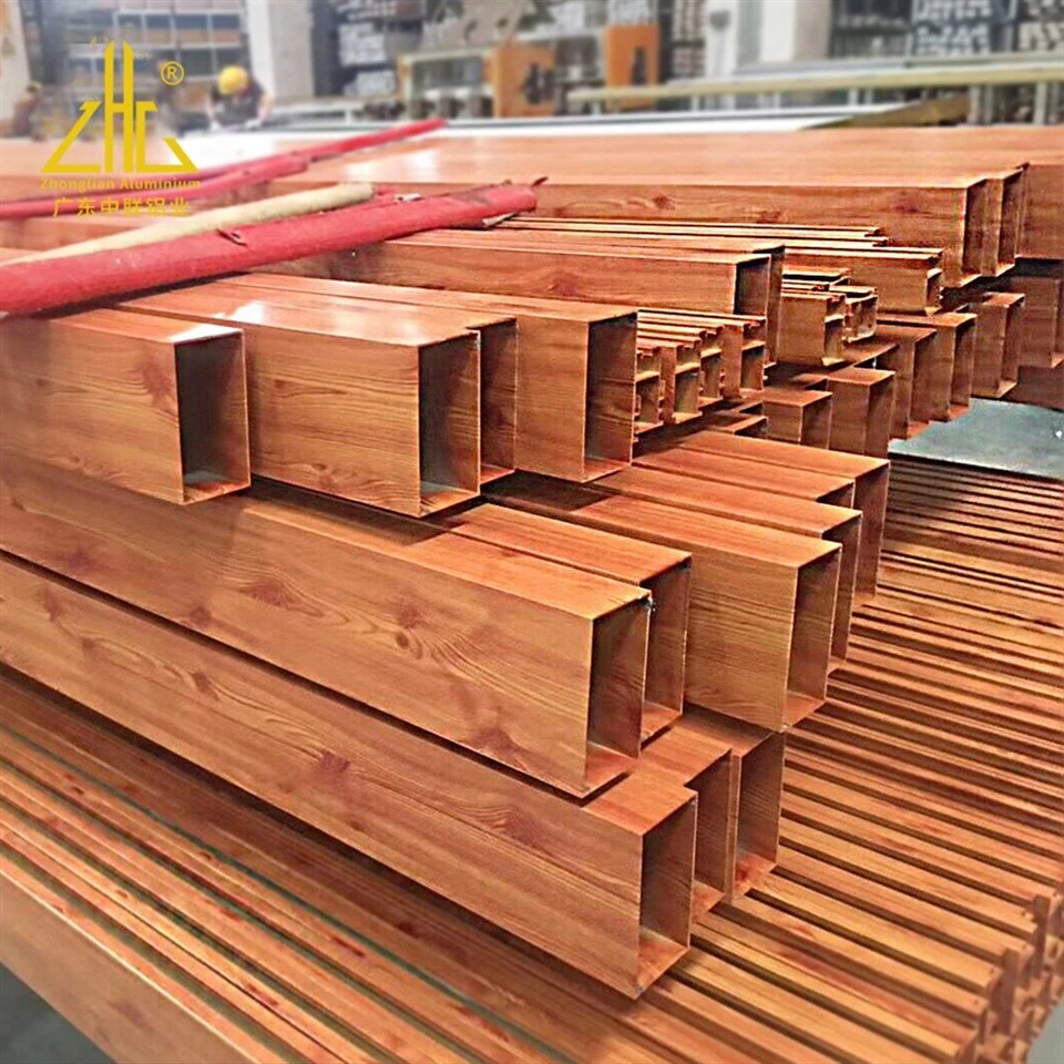 20-Year Warranty 6061 6063 Aluminum Wood Grain Look Aluminum Extruded Square Rectangular Tube